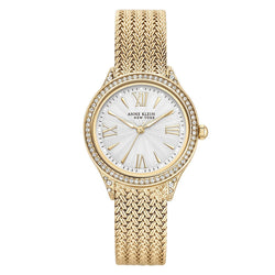 Anne Klein Gold Mesh with Swarovski Crystal Accents Women's Watch - 122290SVGB