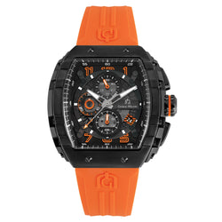 Giorgio Milano Orange Silicone Band Black Dial Chronograph Men's Watch - 233SBK318