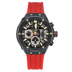 Giorgio Milano Red Silicone Black Dial Chronograph Men's Watch - 240SBK322