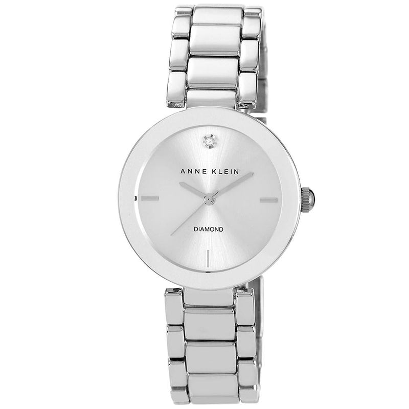 Anne Klein Diamond Silver-Tone Steel Women's Watch - AK1363SVSV