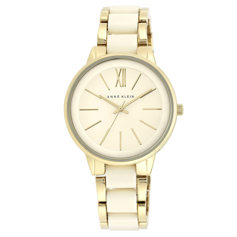 Anne Klein Two-Tone Band Ivory Dial Women's Watch - AK1412IVGB