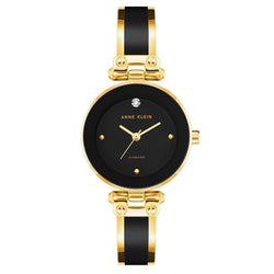 Anne Klein Gold with Black Band Women's Watch - AK1980BKGB