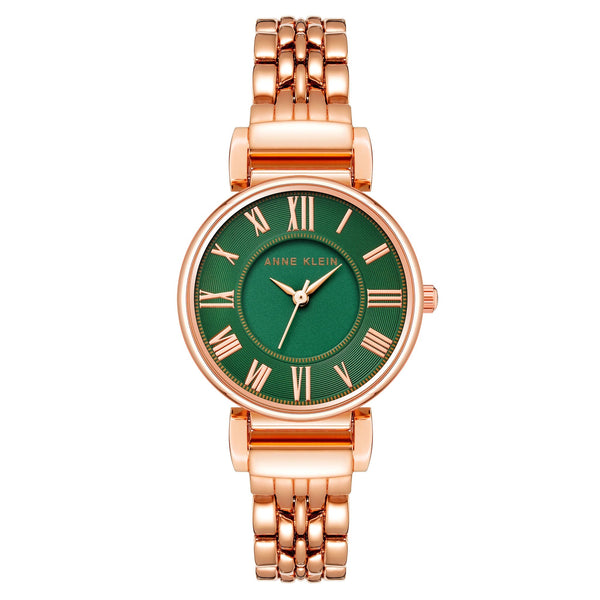 Anne Klein Rose Gold Band Green Dial Women's Watch - AK2158GNRG