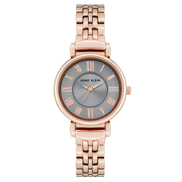 Anne Klein Rose Gold Band Grey Dial Women's Watch - AK2158GYRG