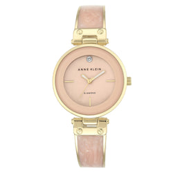 Anne Klein Gold with Light Pink Marble Band Blush Mother of Pearl Dial Women's Watch - AK2512LPGB