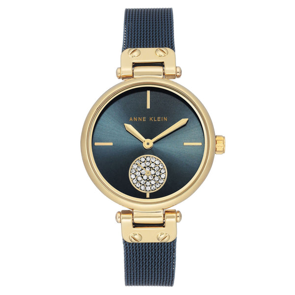 Anne Klein Gold with Blue Mesh Women's Watch - AK3001GPBL