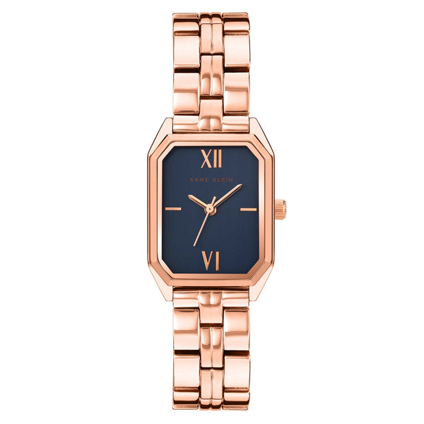 Anne Klein Rose Gold Bracelet Navy Dial Women's Watch - AK3774NVRG