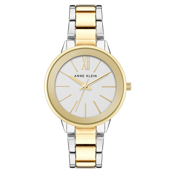 Anne Klein Two-Tone Band Silver Dial Women's Watch - AK3877SVTT