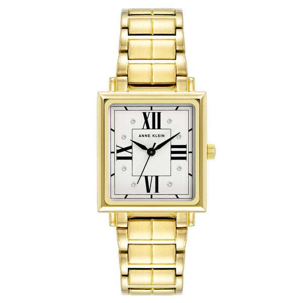 Anne Klein Gold Band Silver Dial Women's Watch - AK4008SVGB