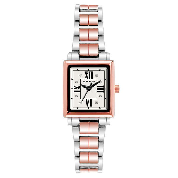 Anne Klein Two-Tone Band Silver Dial Women's Watch - AK4011SVRT