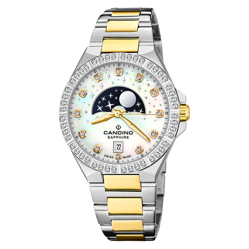 Candino Two-Tone Steel MOP Dial Women's Swiss Made Watch - C4761/1