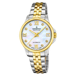 Candino Two-Tone Steel White Dial Women's Automatic Swiss Made Watch - C4771/1