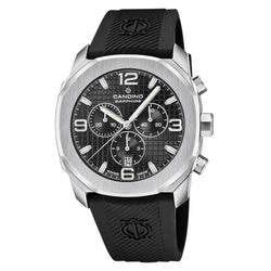 Candino Black Plastic Band Men's Chronograph Swiss Made Watch - C4774/6