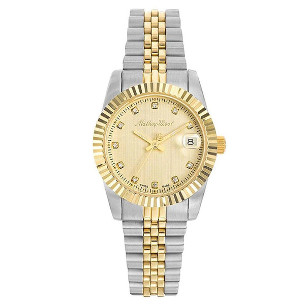 Mathey-Tissot Mathy II Stainless Steel Yellow Dial Swiss Made Women's Watch - D710BDI