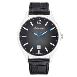 Mathey-Tissot Urban Leather Black Dial Swiss Made Men's Watch - H411AN