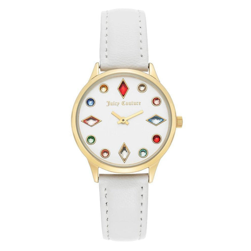 Juicy Couture White Dial with Multi-colour Swarovksi Crystals Ladies Watch - JC1194MTWT