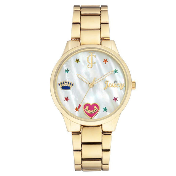 Juicy Couture Gold Steel White MOP Dial Women's Watch - JC1016MPGB