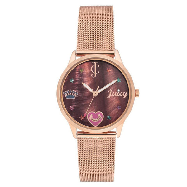 Juicy Couture Rose Gold Mesh Brown MOP Dial Women's Watch - JC1024BMRG