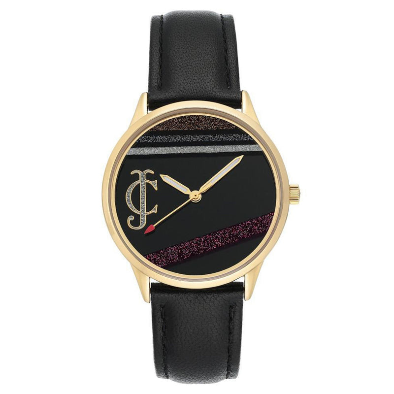 Juicy Couture Black Leather Ladies Watch - JC1186BKBK