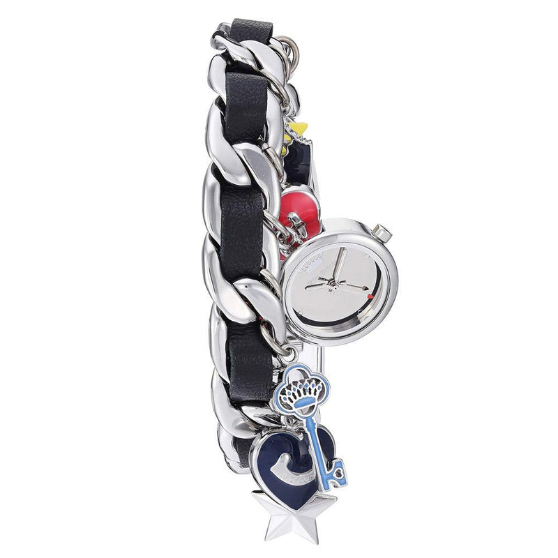 Juicy Couture Silver Steel Charm Bracelet Ladies Watch - JC1231BKCH