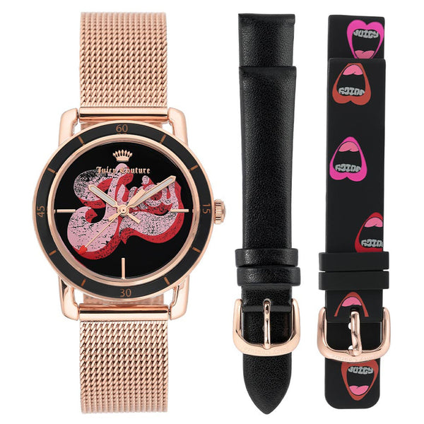 Juicy Couture Rose Gold Mesh with Interchangeable Strap Women's Watch - JC1270INST