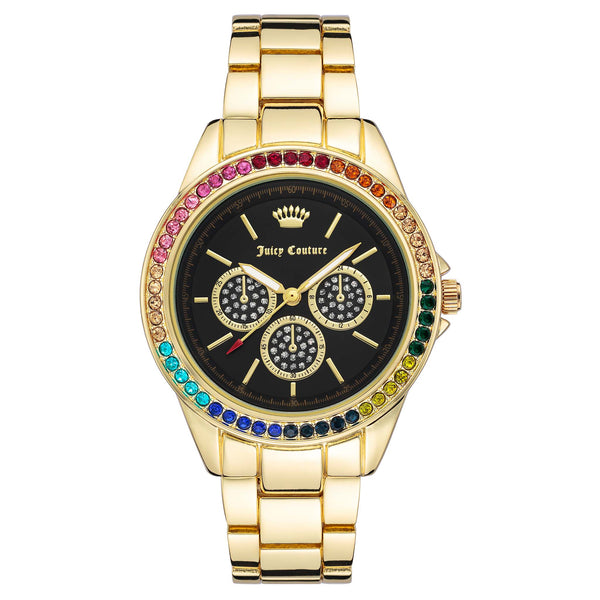 Juicy Couture Gold Band Black Dial Women's Watch - JC1284BKGB