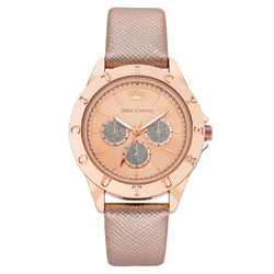 Juicy Couture Leather Light Rose Gold Dial Women's Watch - JC1294RGRG