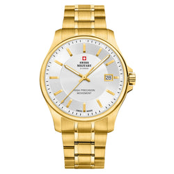 Swiss Military Gold Stainless Steel White Dial Men's Watch  - SM30200.09