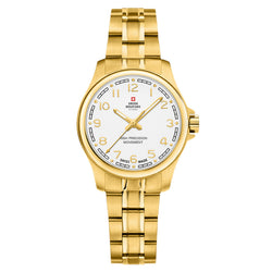 Swiss Military Gold Steel White Dial Women's Watch - SM30201.23