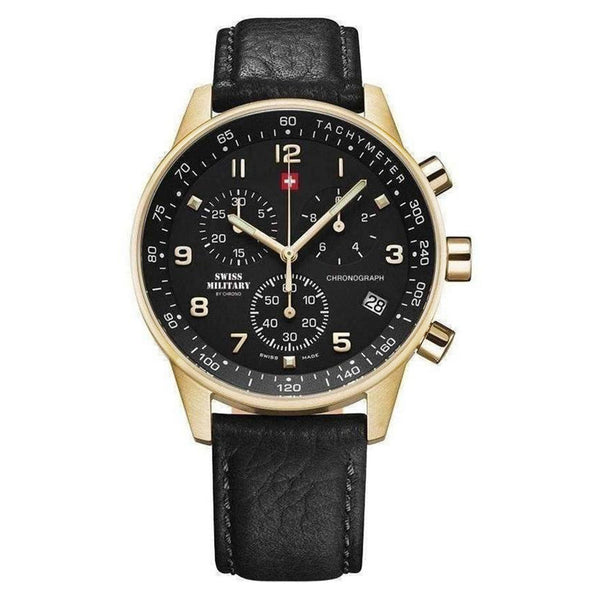 Swiss Military Chronograph Leather Men's Watch - SM34012.10