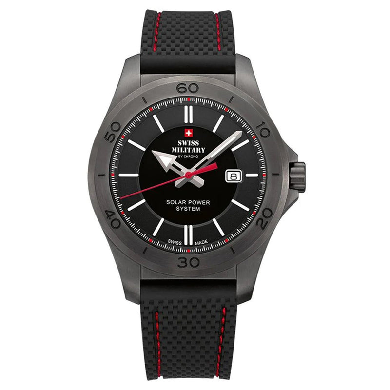 Swiss Military Black Silicone Solar Men's Watch - SMS34074.07