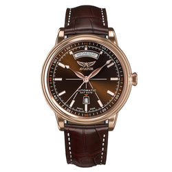 Aviator Brown Leather Men's Automatic Watch - V32022264