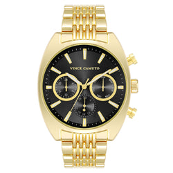 Vince Camuto Gold Steel Black Dial Multi-function Men's Watch - VC1040BKGP