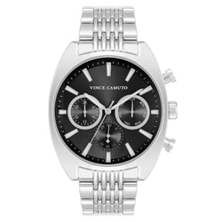 Vince Camuto Silver Steel Black Dial Multi-function Men's Watch - VC1040BKSV