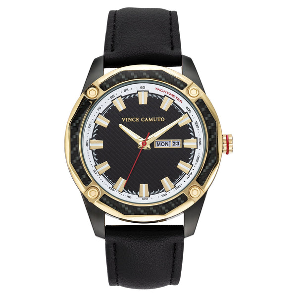 Vince Camuto Silicone Black Dial Men's Watch - VC8038DTBKBK