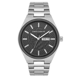 Vince Camuto Silver Band Gun Dial Men's Watch - VC8054SVDG