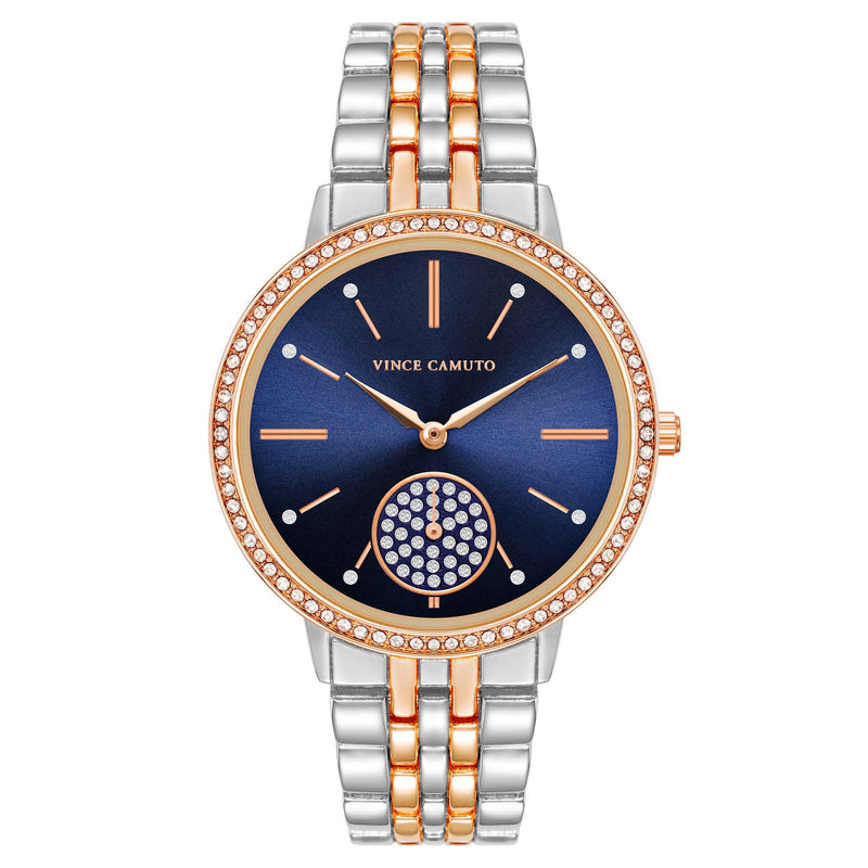 Vince Camuto Two-Tone Metal Navy Dial Women's Watch - VC9023NVRT