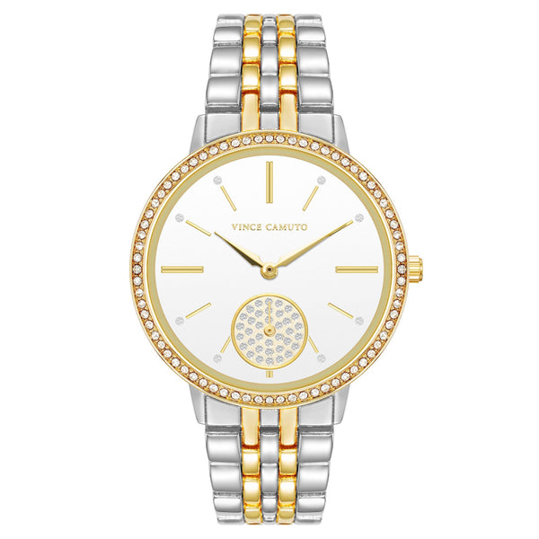 Vince Camuto Two-Tone Metal White Dial Women's Watch - VC9023WTTT